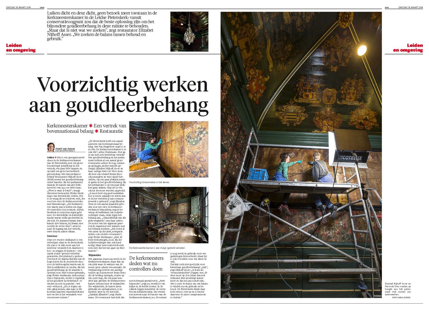 Goudleer en perkament in de Pieterskerk in Leiden